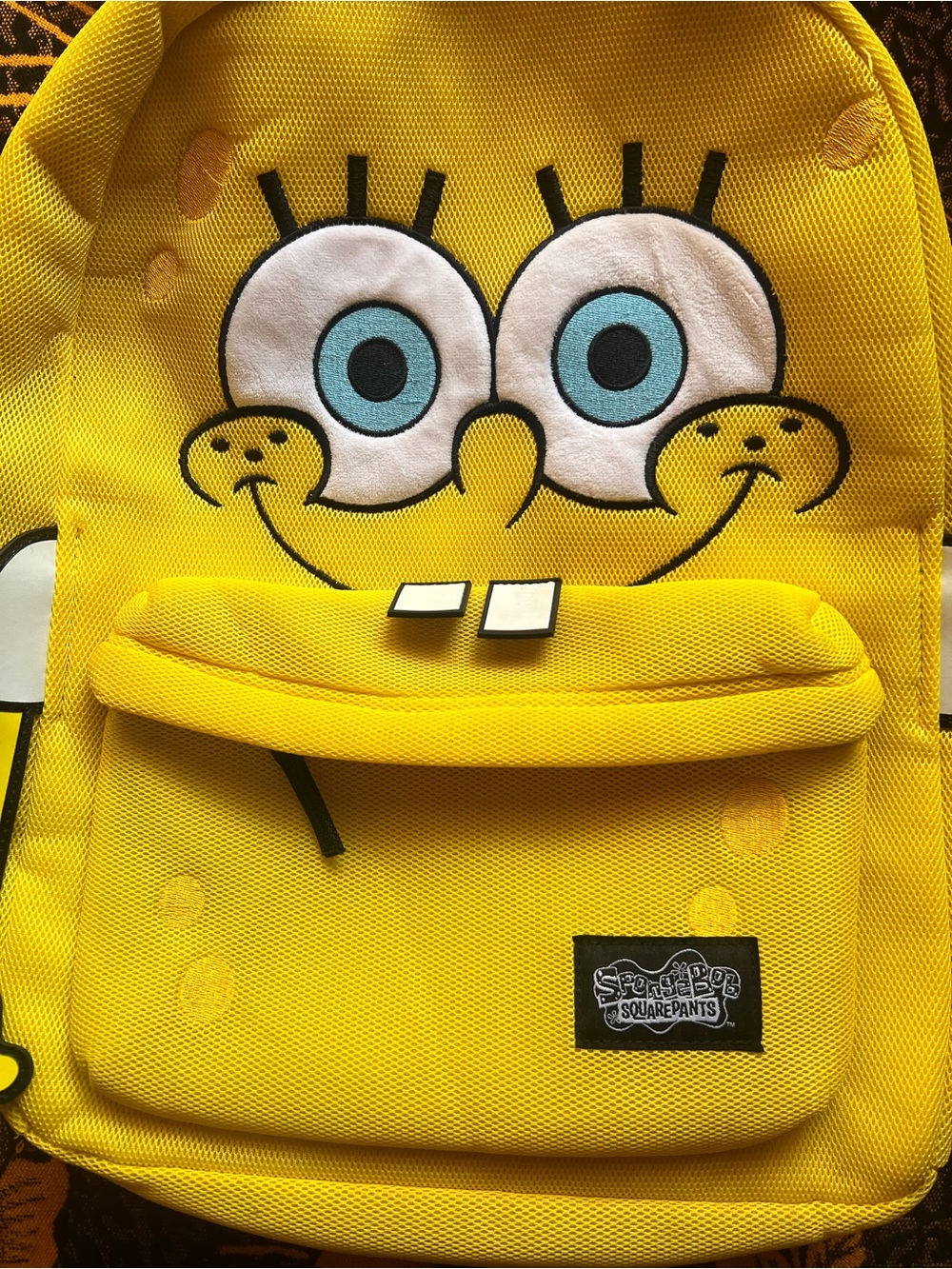 SpongeBob Squarepants Yellow Kids Backpack with Blue Eye Details